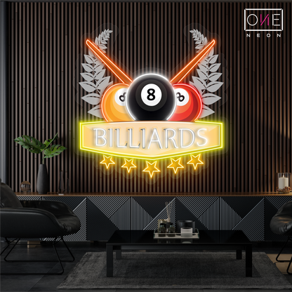 Champion's Billiards Artwork Led Neon Sign