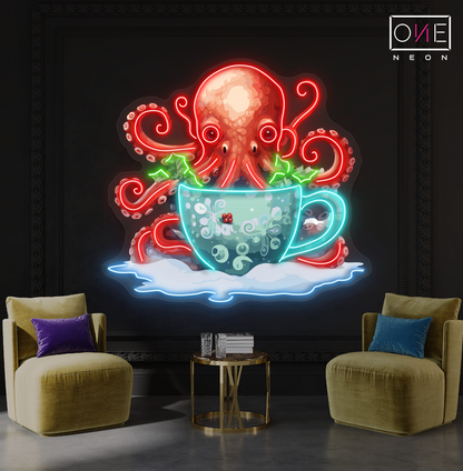 Octo Coffee Artwork Led Neon Sign