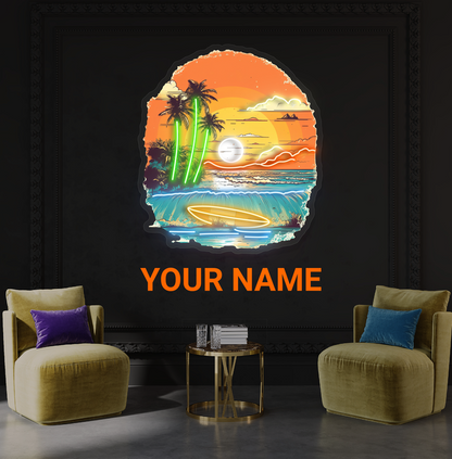 Sunset Surf Artwork Led Neon Sign