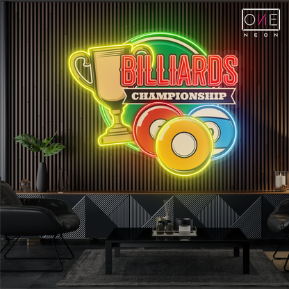 Billiards Championship Artwork Led Neon Sign