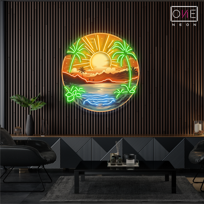 Island Horizon Artwork Led Neon Sign