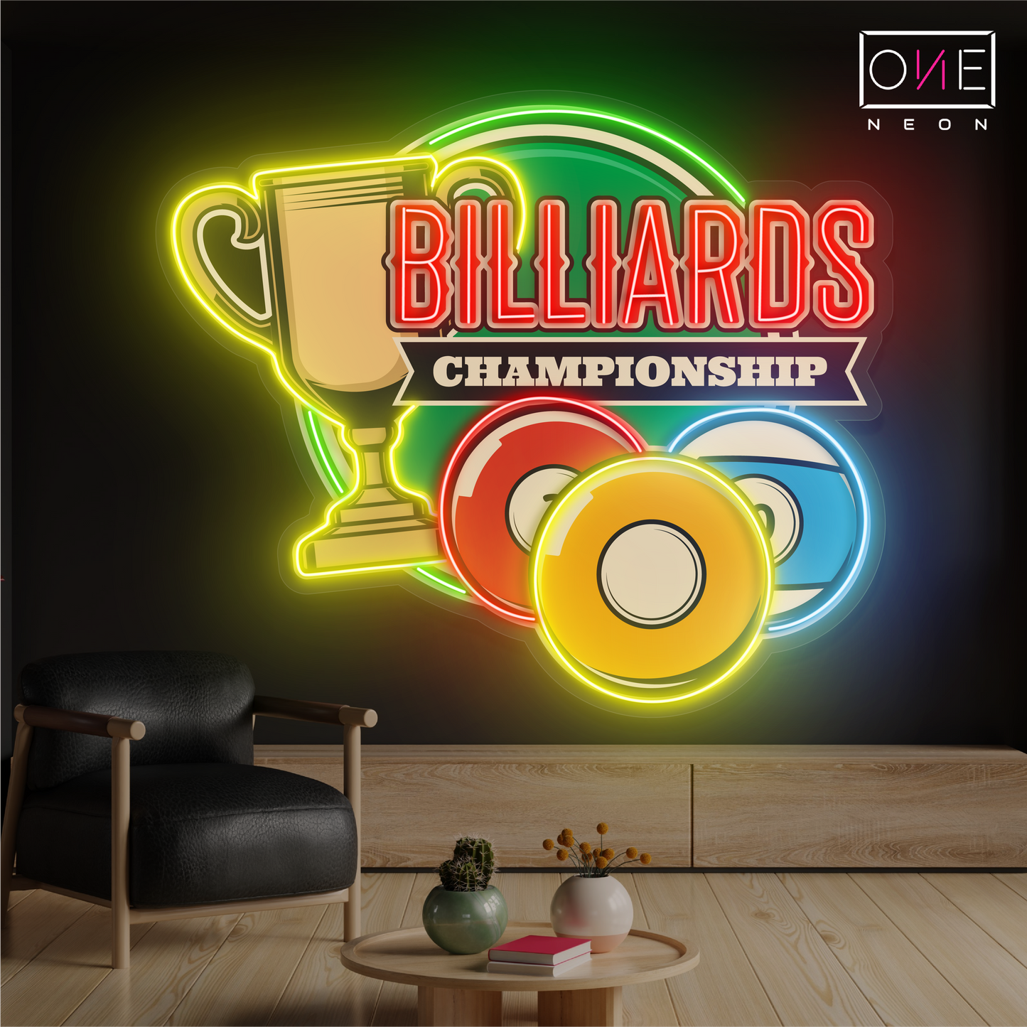 Billiards Championship Artwork Led Neon Sign