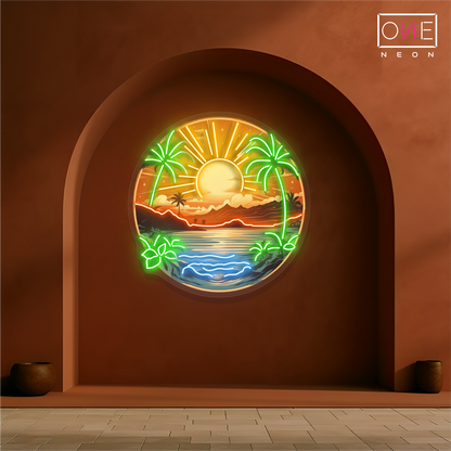 Island Horizon Artwork Led Neon Sign