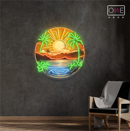 Island Horizon Artwork Led Neon Sign