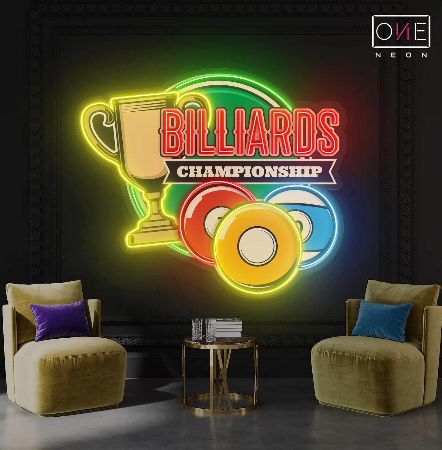 Billiards Championship Artwork Led Neon Sign