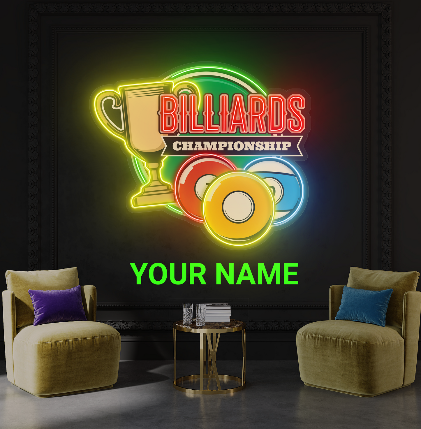 Billiards Championship Artwork Led Neon Sign