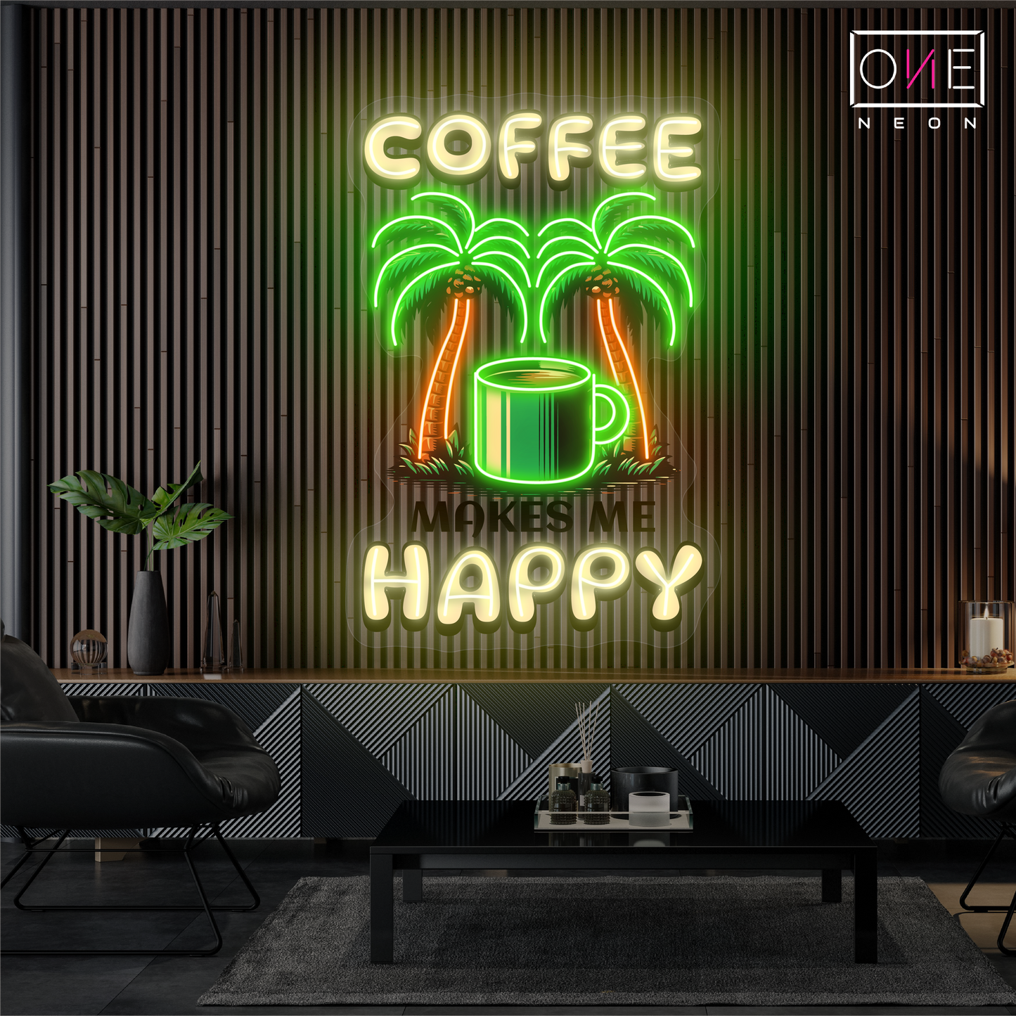 Coffee Happy Artwork Led Neon Sign