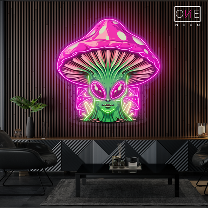 Alien Mushroom Queen Artwork Led Neon Sign