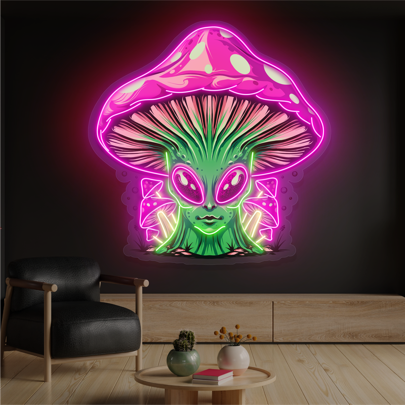 Alien Mushroom Queen Artwork Led Neon Sign