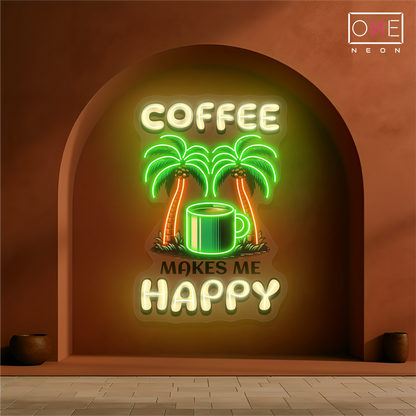 Coffee Happy Artwork Led Neon Sign