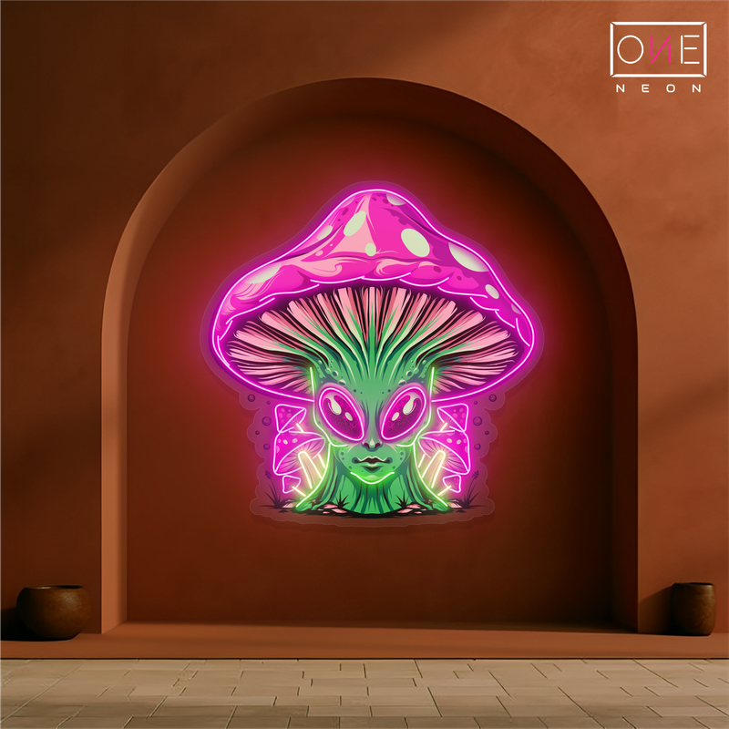 Alien Mushroom Queen Artwork Led Neon Sign