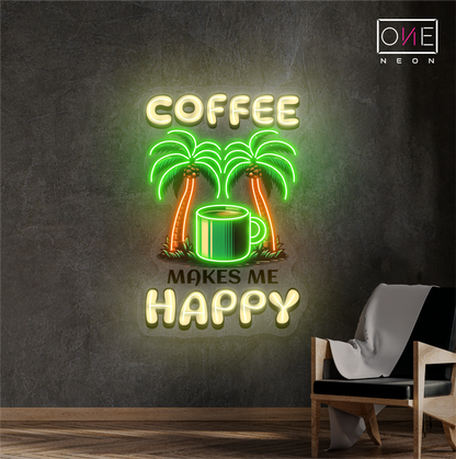 Coffee Happy Artwork Led Neon Sign