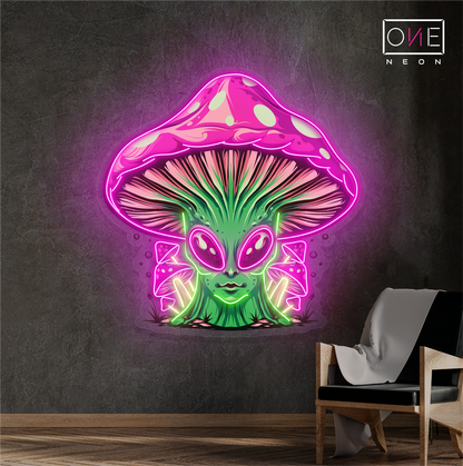 Alien Mushroom Queen Artwork Led Neon Sign