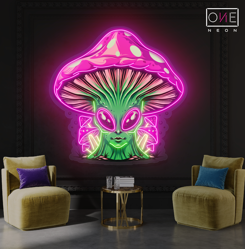 Alien Mushroom Queen Artwork Led Neon Sign