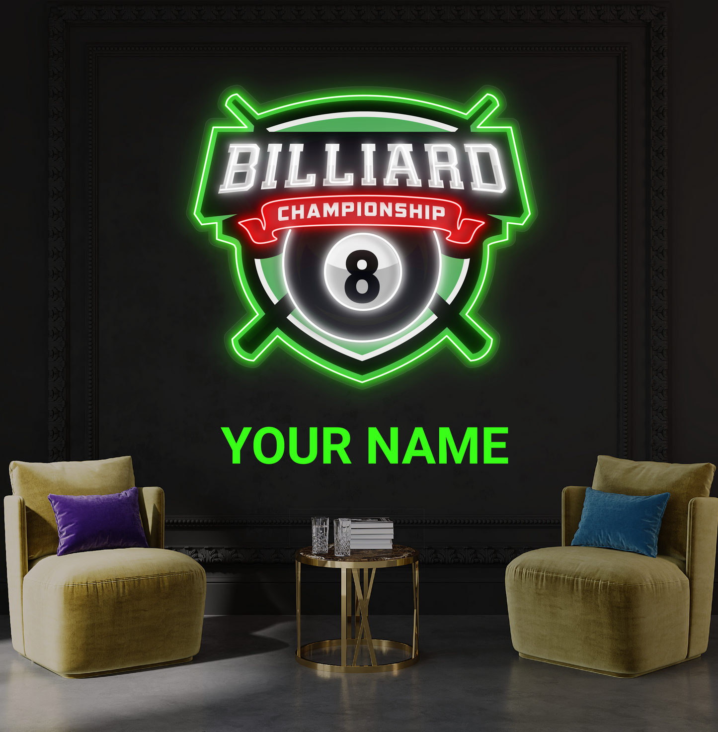 8 Ball Championship Artwork Led Neon Sign