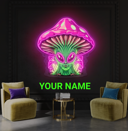 Alien Mushroom Queen Artwork Led Neon Sign