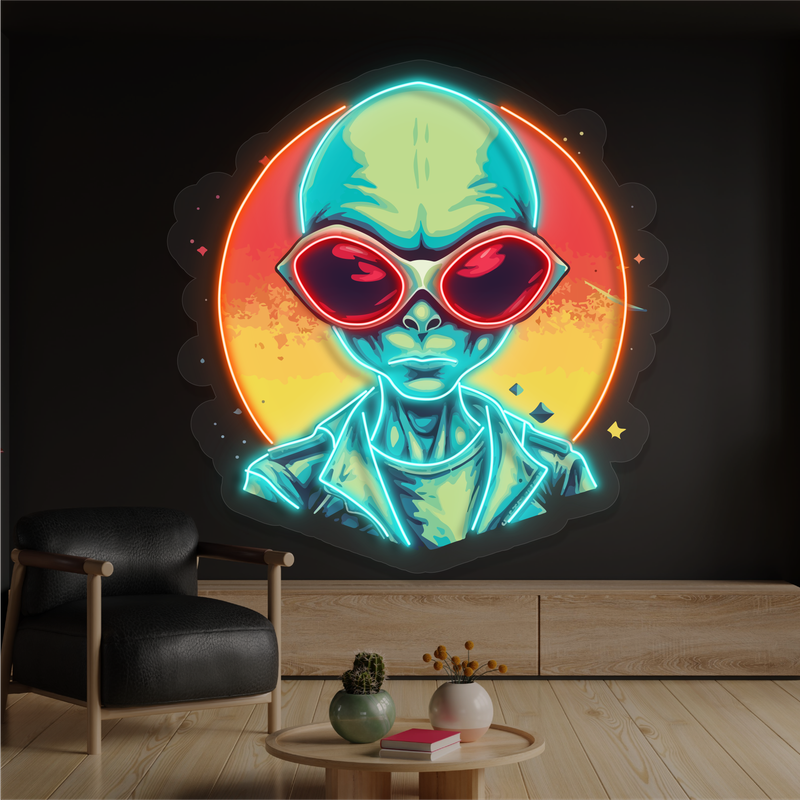 Sunset Alien Vibe Artwork Led Neon Sign