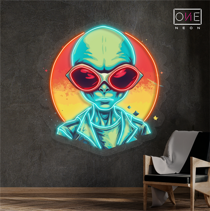 Sunset Alien Vibe Artwork Led Neon Sign