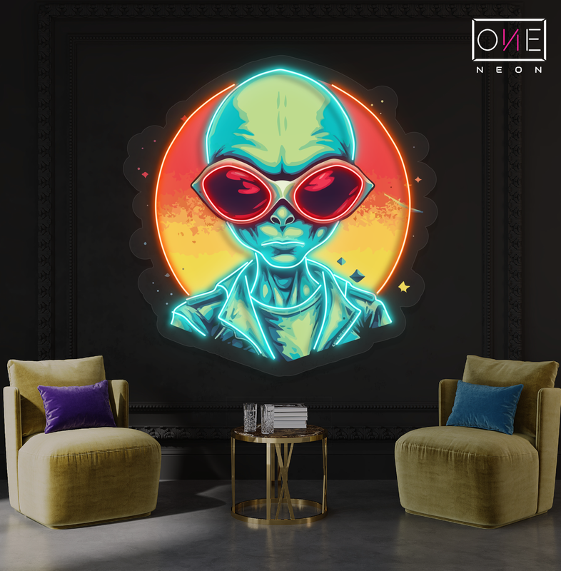 Sunset Alien Vibe Artwork Led Neon Sign