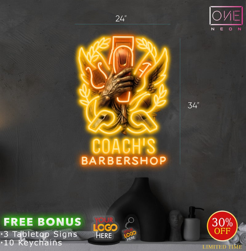 Coach's barbershop | Led Neon Sign