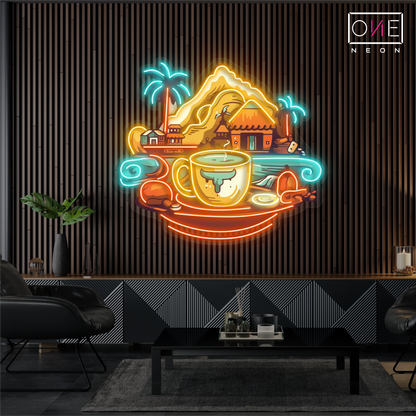 Mountain Retreat Coffee Artwork Led Neon Sign