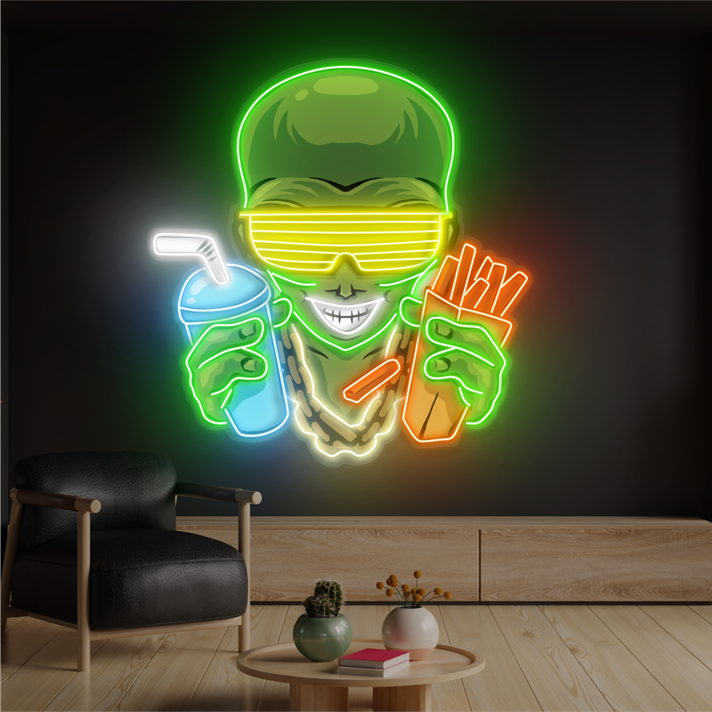 Party Alien Feast Artwork Led Neon Sign