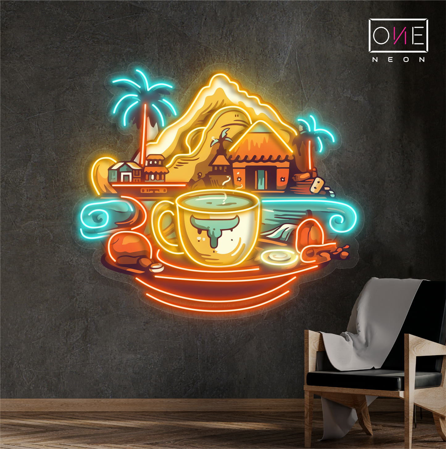 Mountain Retreat Coffee Artwork Led Neon Sign