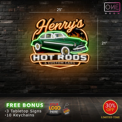 Henry's HOT RODS | LED Neon Sign
