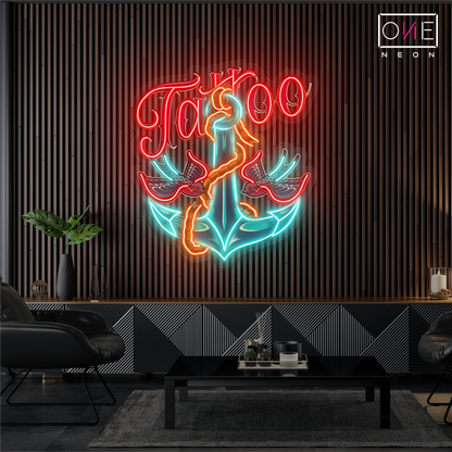 Anchors Tattoo Artwork Led Neon Sign