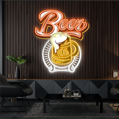 Frosty Beer Artwork Led Neon Sign