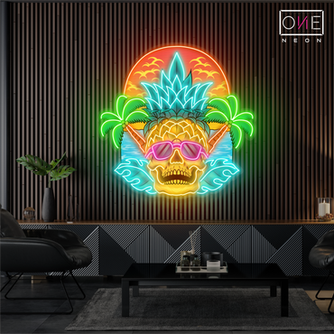 Tropical Skull Sunset Artwork Led Neon Sign