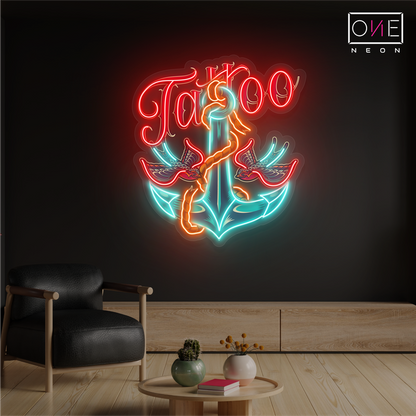 Anchors Tattoo Artwork Led Neon Sign