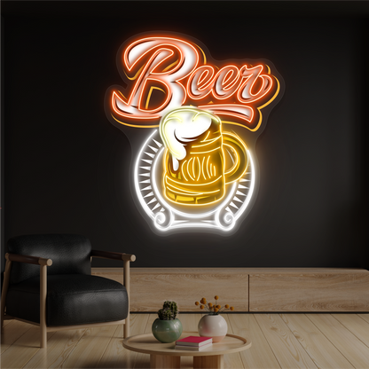 Frosty Beer Artwork Led Neon Sign