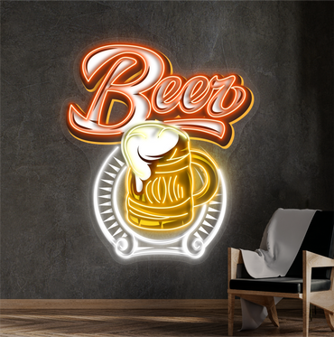 Frosty Beer Artwork Led Neon Sign