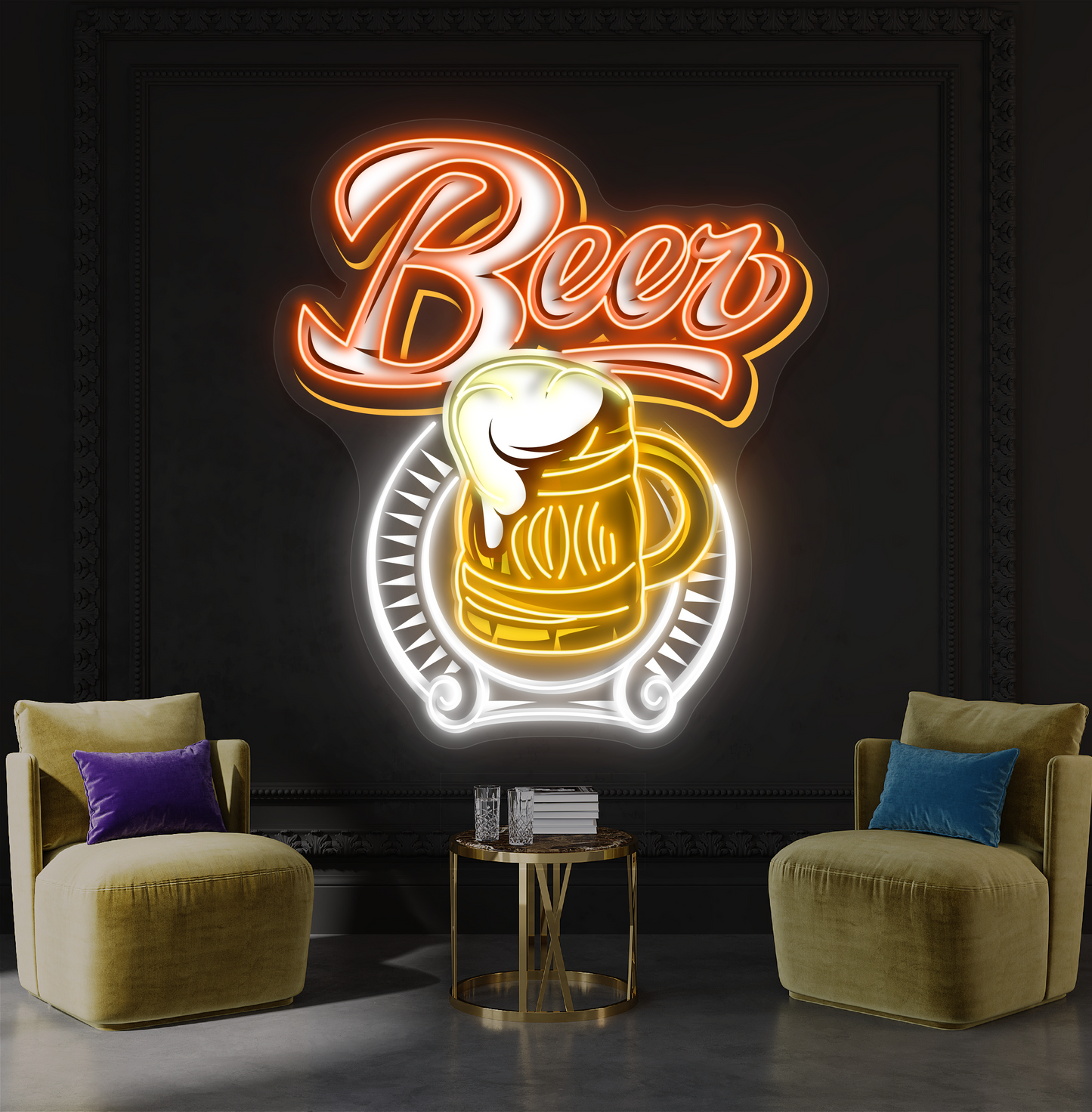 Frosty Beer Artwork Led Neon Sign