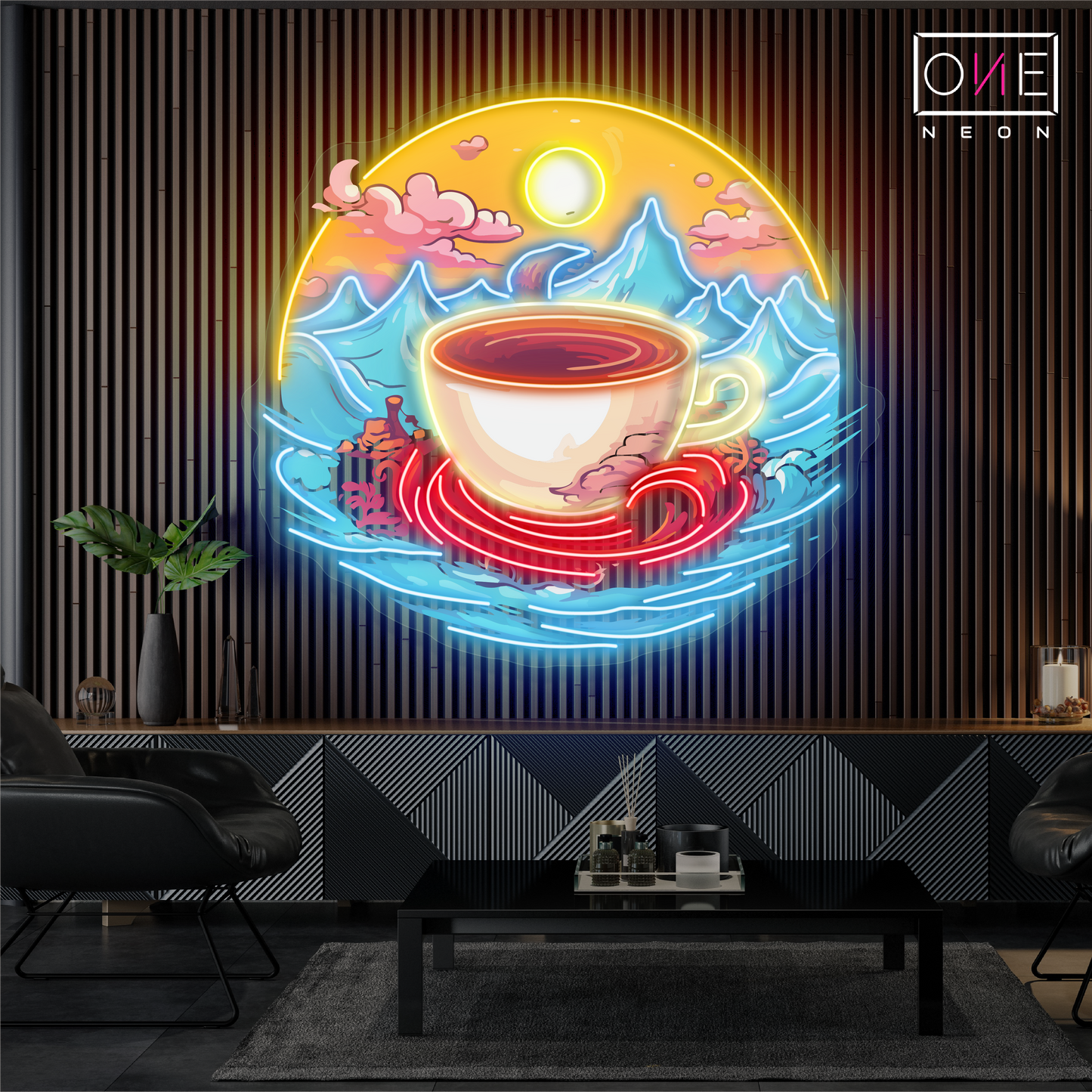 Sunrise Serenity Brew Artwork Led Neon Sign