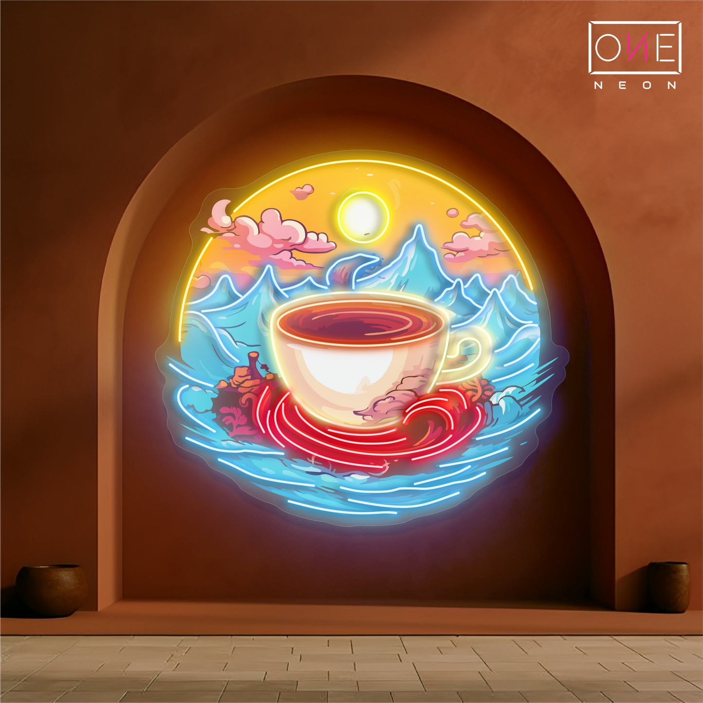 Sunrise Serenity Brew Artwork Led Neon Sign