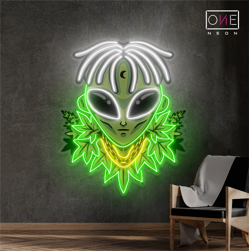 Alien Leaf King Artwork Led Neon Sign