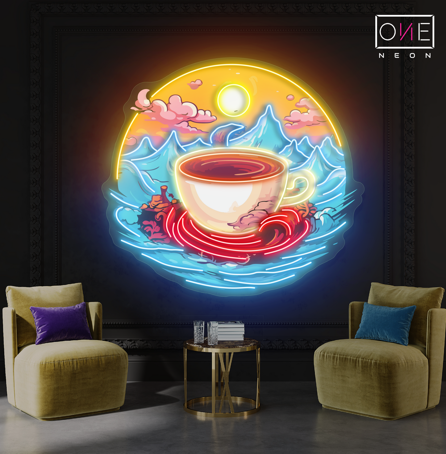 Sunrise Serenity Brew Artwork Led Neon Sign