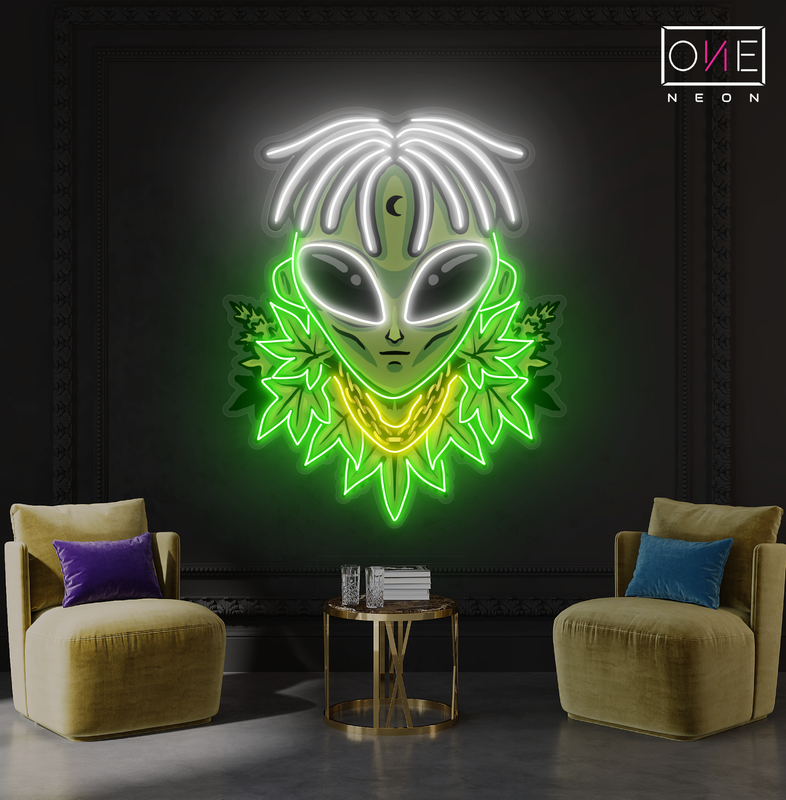 Alien Leaf King Artwork Led Neon Sign