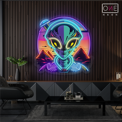 Mystic Alien Encounter Artwork Led Neon Sign