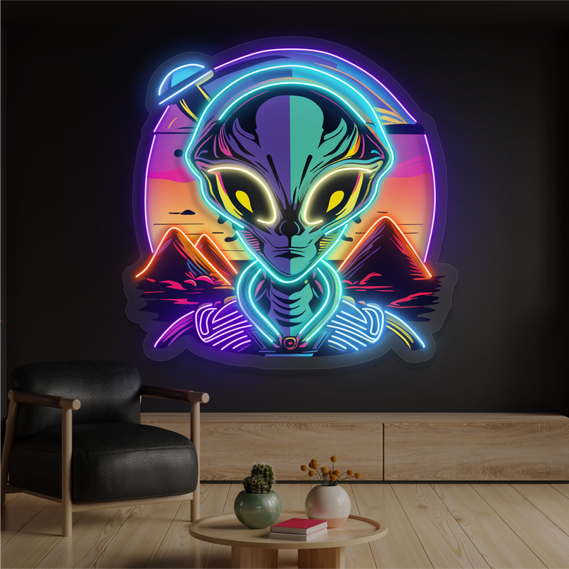 Mystic Alien Encounter Artwork Led Neon Sign