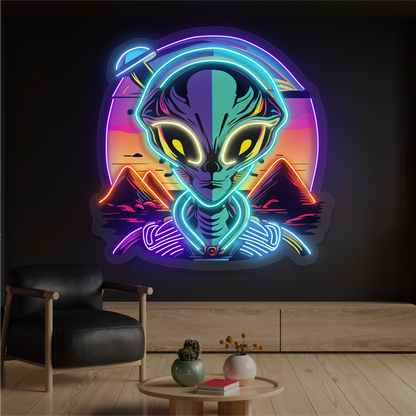 Mystic Alien Encounter Artwork Led Neon Sign