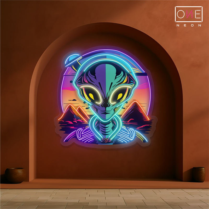 Mystic Alien Encounter Artwork Led Neon Sign