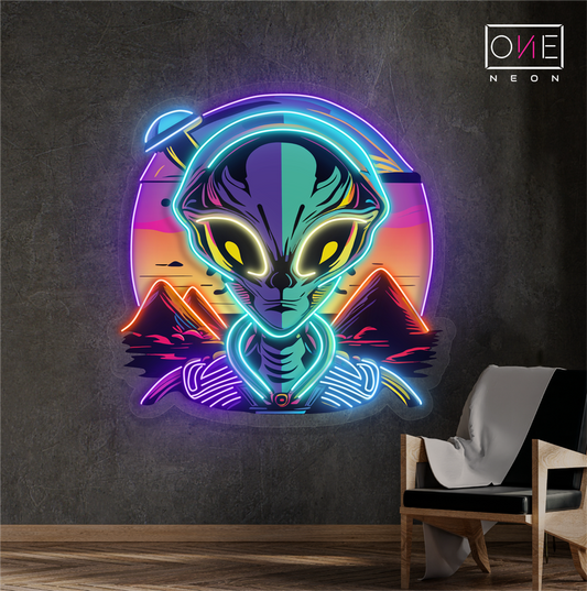 Mystic Alien Encounter Artwork Led Neon Sign