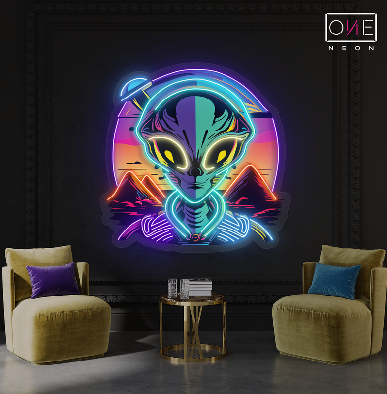 Mystic Alien Encounter Artwork Led Neon Sign