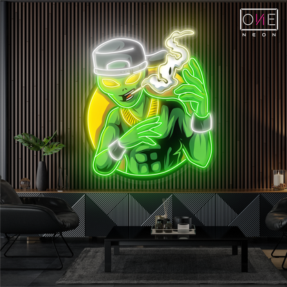 Street Alien Smoke Artwork Led Neon Sign