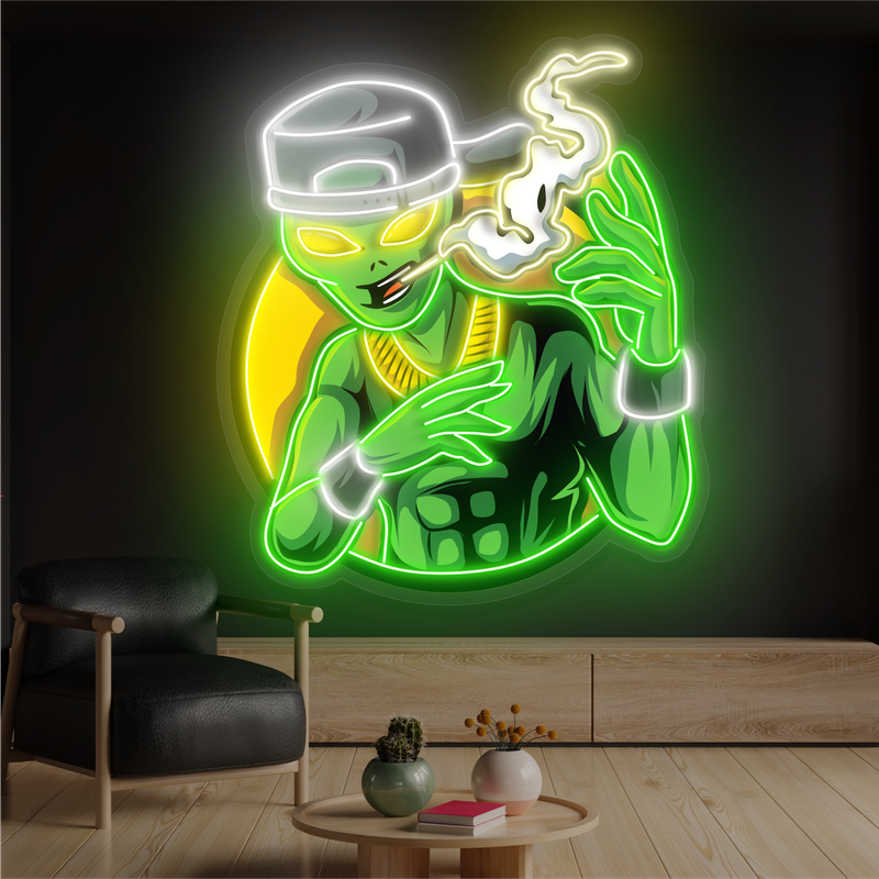 Street Alien Smoke Artwork Led Neon Sign