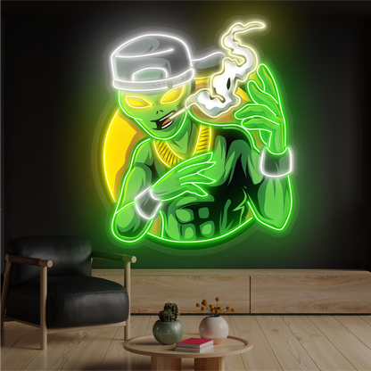 Street Alien Smoke Artwork Led Neon Sign