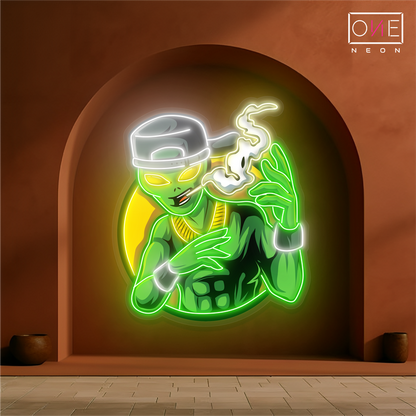 Street Alien Smoke Artwork Led Neon Sign